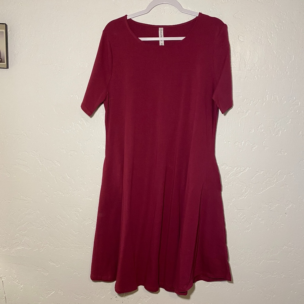 NWOT- Zenana Premium boat neck dress, size 2X.